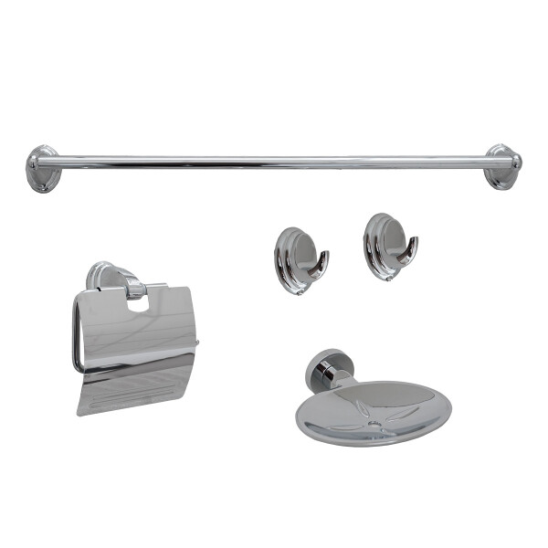 KIT DE ACCESORIOS MODELO BATH CROMO 5 PIEZAS Kit De Accesorios Modelo Bath Cromo 5 Piezas