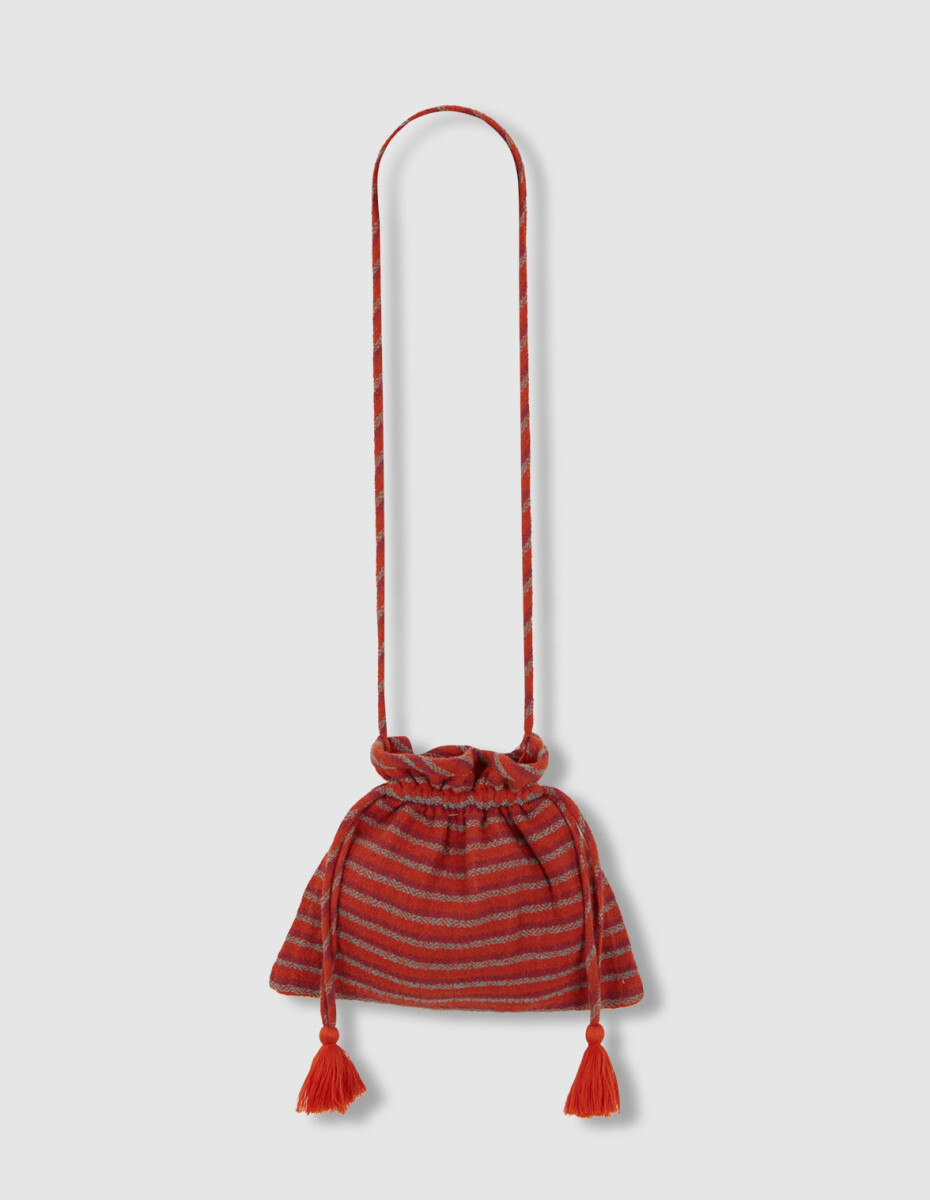 Bolso Saco De Rayas - Naranja 