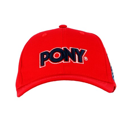 Gorro con Visera Pony con Liso con Logo Red/Blue