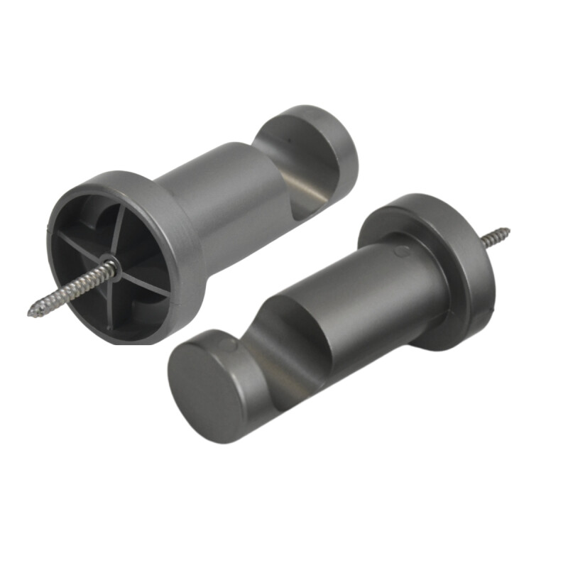 Barrote cortina de metal 2 m + 2 Soportes GRIS OSCURO