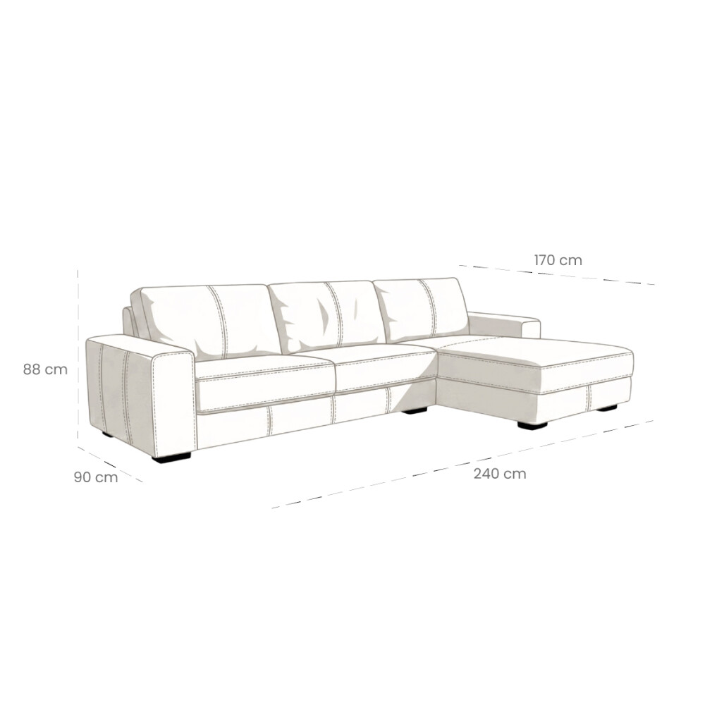 Sillón 3 cuerpos con Chaise - Como Caramelo Izquierdo