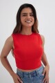 Top tejido cuello redondo ROJO