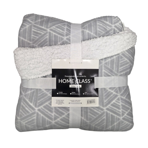 Frazada con Corderito King Size Home Class 240 x 260 cm GEOM GRIS