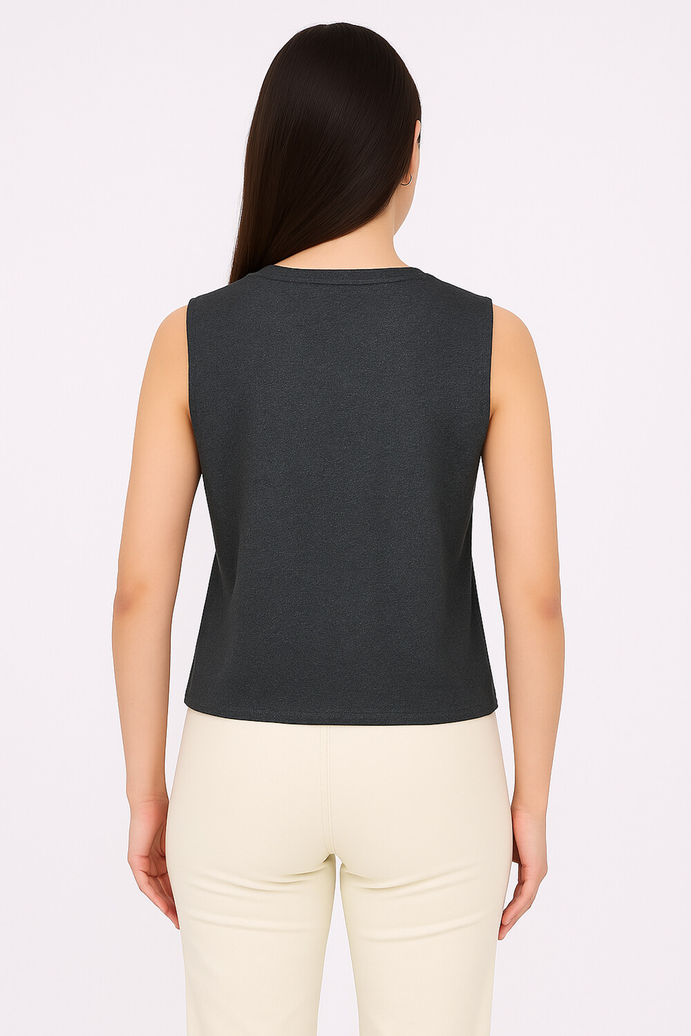Musculosa Izelv Gris Melange Oscuro