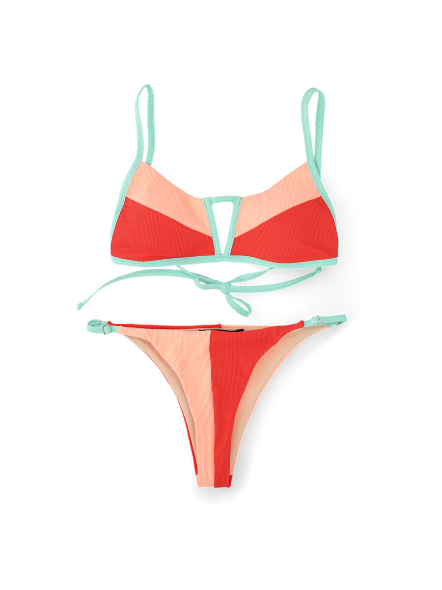 Bikini Aires - Colorblock Peach 