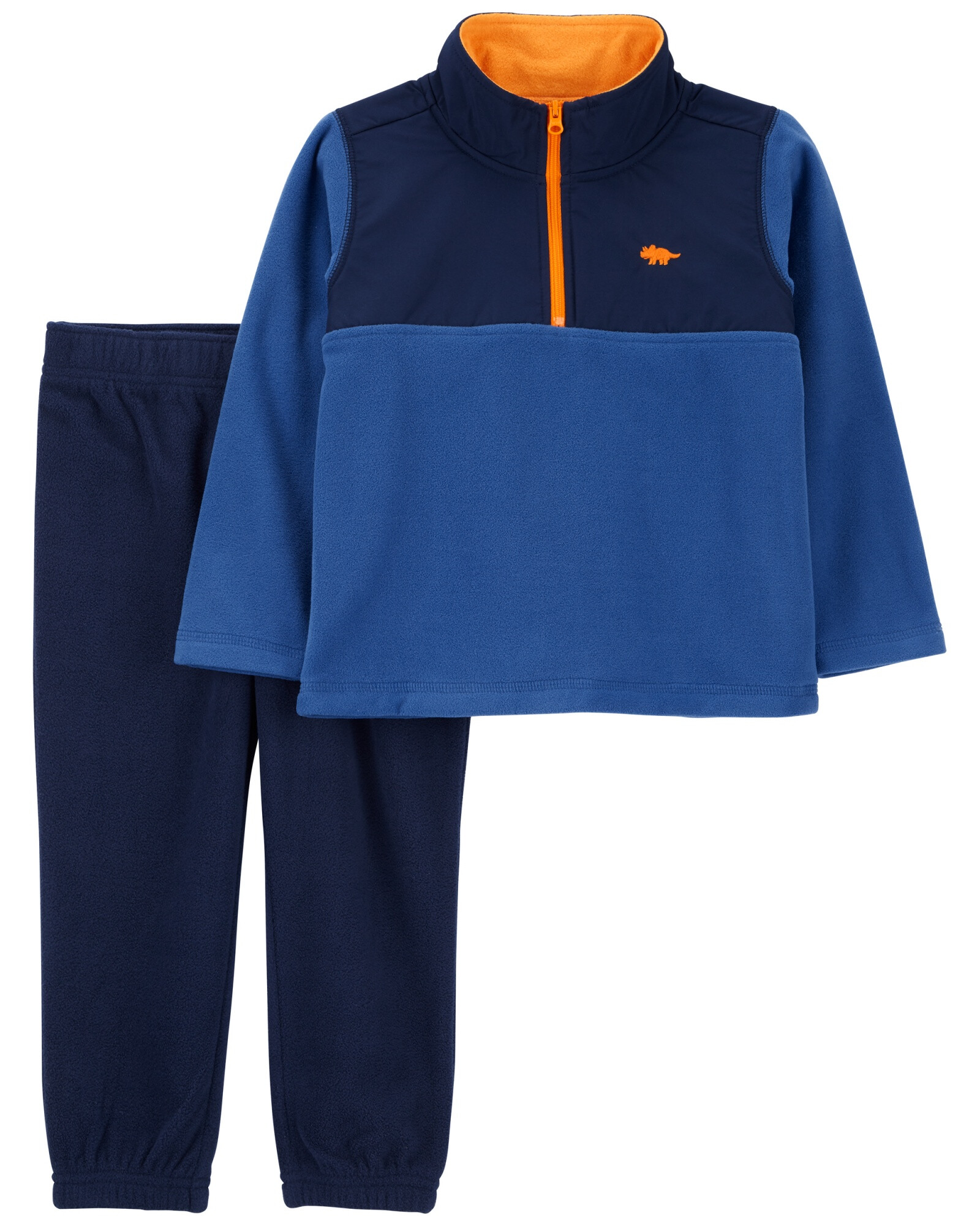 Set dos piezas de micropolar, pantalón y buzo, diseño colorblock Sin color