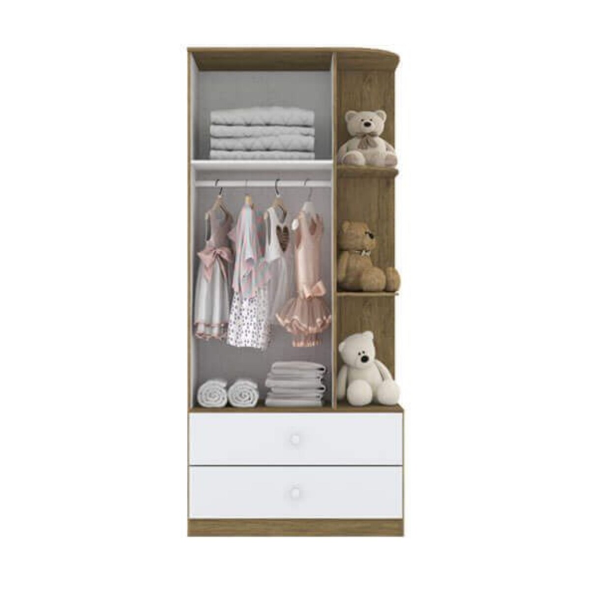 Ropero Labirinto I117 2P Henn Rustico+blanco 