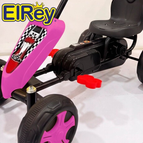 Auto Go Karting Pedal Infantil Cuatriciclo Carrera Rosa