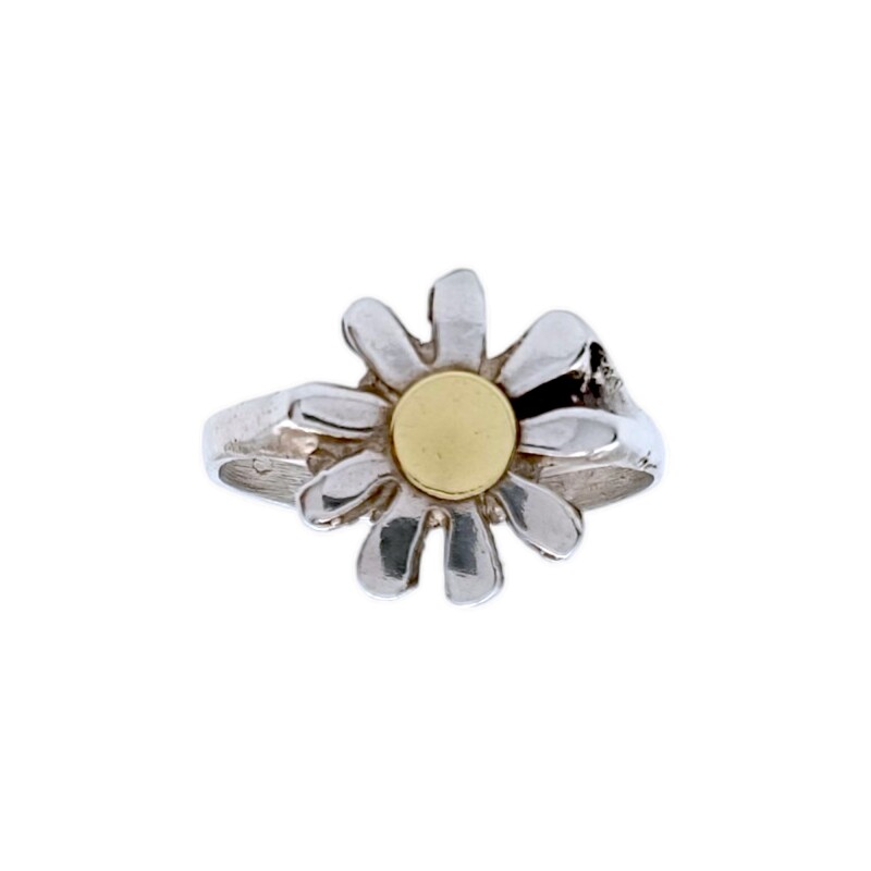 Anillo Flor-Plata y Oro-Sin Piedra-AN5035 sinpiedra