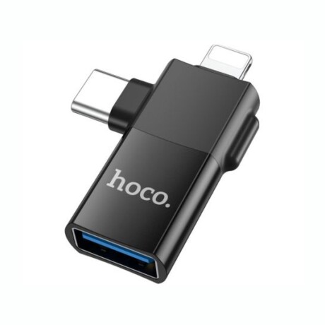 Adaptador HOCO UA17 USB-C Y Lightning A USB-A - Black Adaptador HOCO UA17 USB-C Y Lightning A USB-A - Black