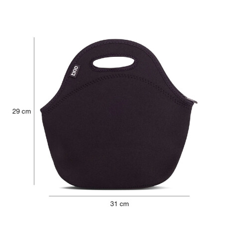 Lunchera de Neopreno Brio Bolso Térmico Bebida Comida c/ Asa Negro Liso