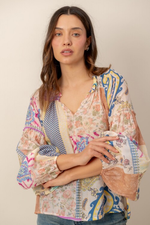 Blusa Mosaico Patchwork multicolor