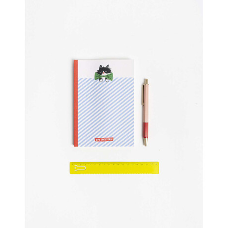Set Libreria Estampado. Contiene1 Pouch 1 Lapicera 1 Regla Y 1 Cuaderno 60 Páginas Rayado Combinacion Multicolor