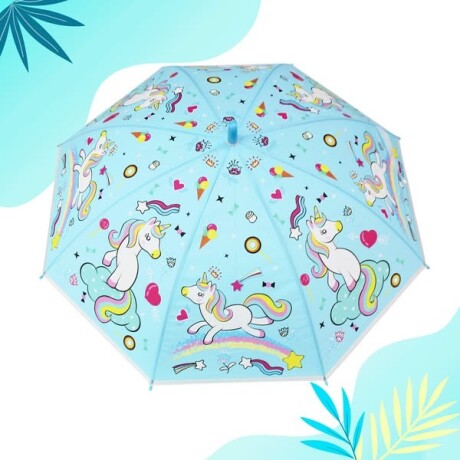 Paraguas Infantil Unicornio Celeste