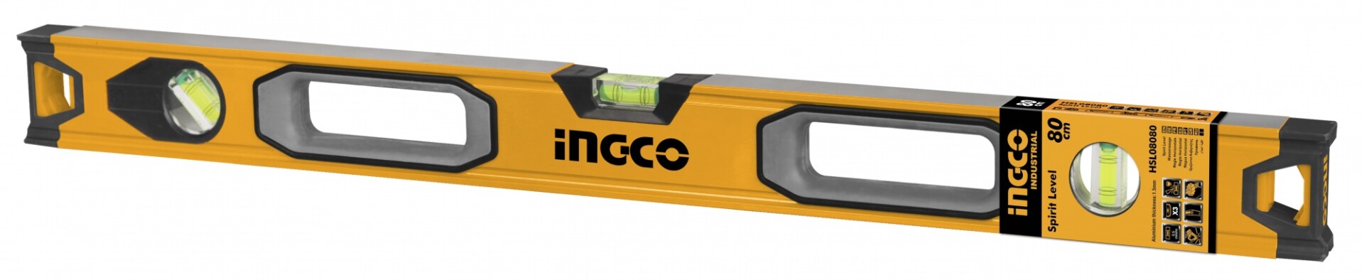 NIVEL ALUMINIO (80CM) INGCO HSL08080 INDUSTRIAL 