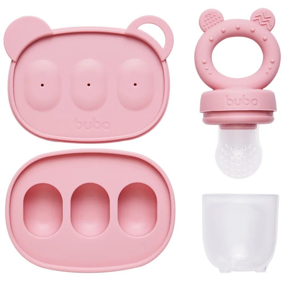 Set molde helado y mordillo alimentacion BUBA rosa