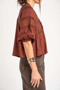 Blusa Encaje Marron