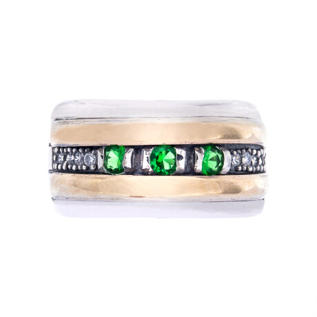 Anillo de plata 925 y double con circonias Anillo de plata 925 y double con circonias