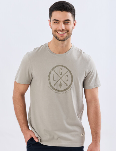 REMERA ESTAMPADA DE ALGODÓN Khaki