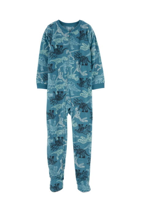 Pijama uno pieza de micropolar, con pie, diseño esqueletos de dinosaurio Pijama uno pieza de micropolar, con pie, diseño esqueletos de dinosaurio