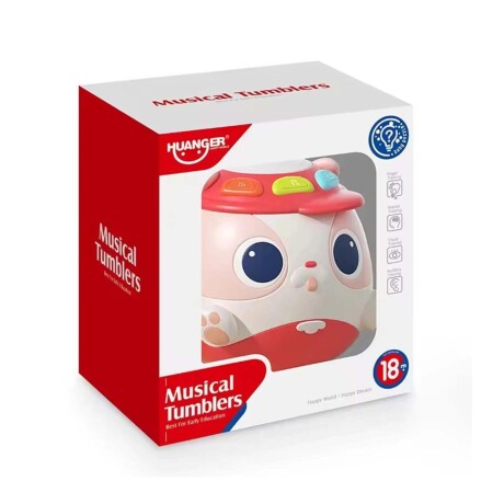Tambor Balancín Musical Huanger con Luz Sonidos ROJO