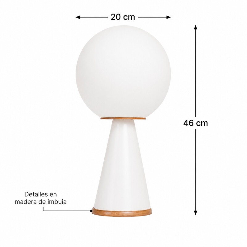 Lampara de Mesa Esfera en Madera Imbuia Lampara de Mesa Esfera en Madera Imbuia