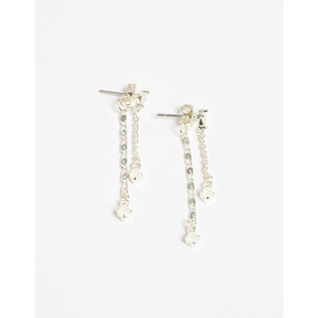 Aros Largos Con Cubic Zirconia Plateado