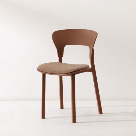 SILLA DE COMEDOR POLIPROPILENO NATURAL-BEIGE NÓRDICA TAPIZADA