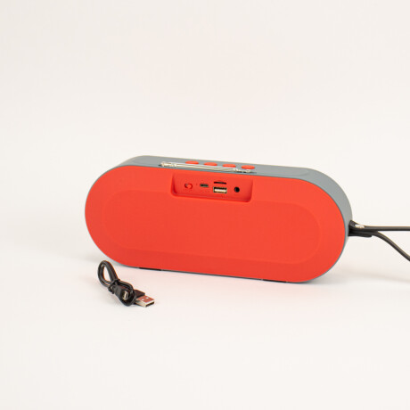 Parlante Ovalado Con Bluetooth Usb Sd A Batería Rojo