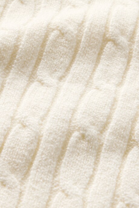 Buzo Cashsoft Cable Mujer Cream