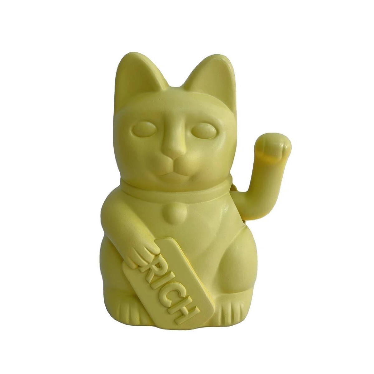 GATO DECORATIVO 12.5x10.5x16.5CM AMARILLO/PROSPERIDAD 
