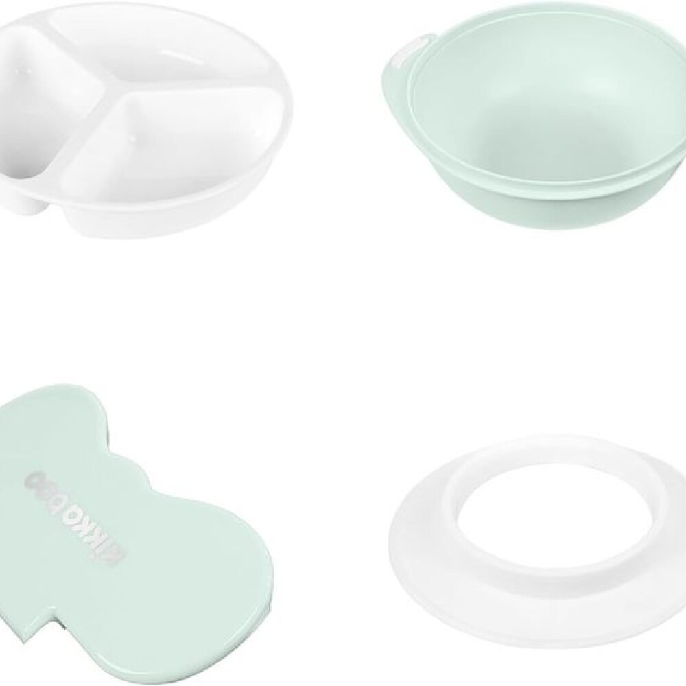 Bowl 4 en 1 KIKKABOO verde agua blanco