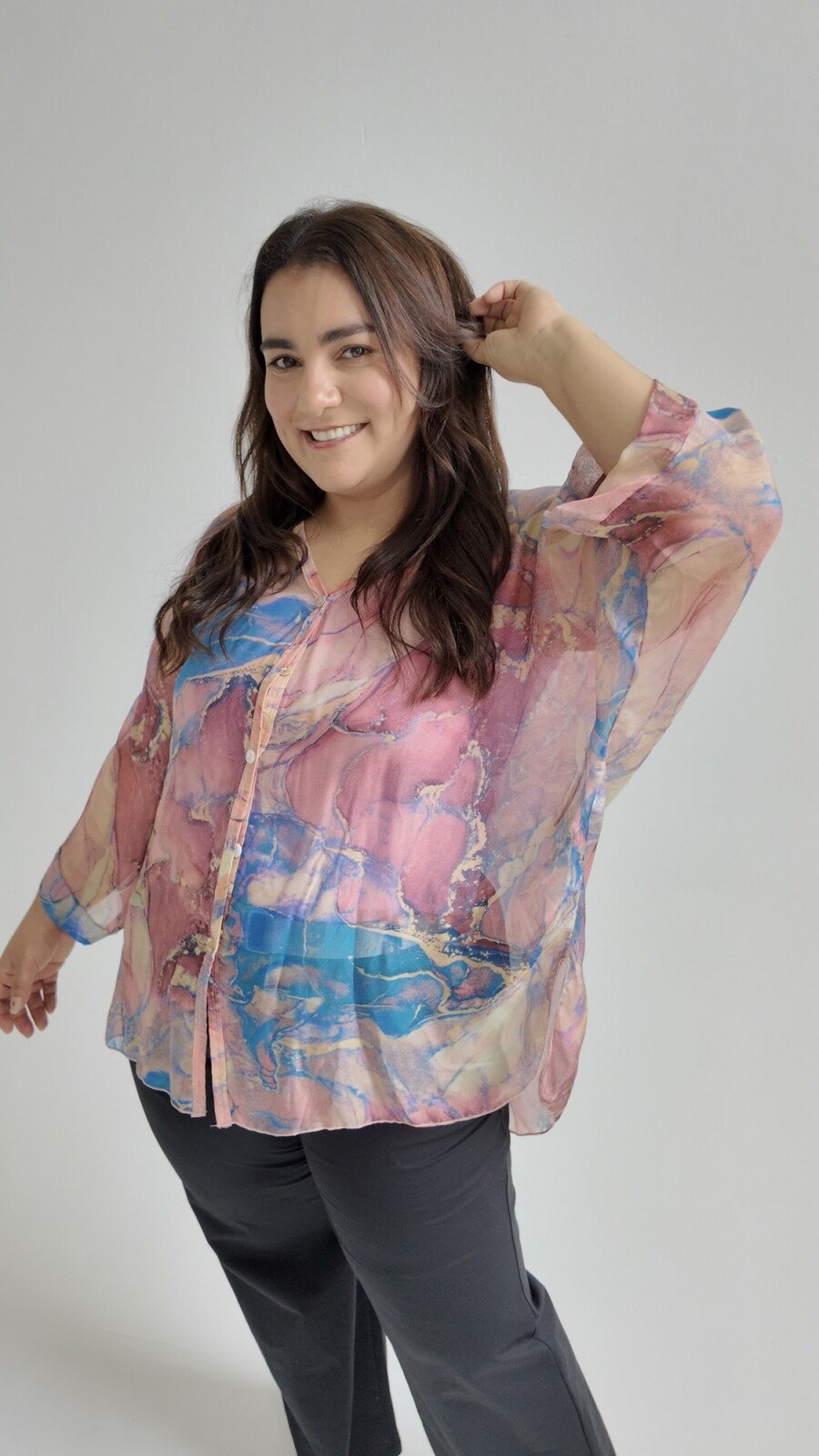 Blusa botánica Rosado