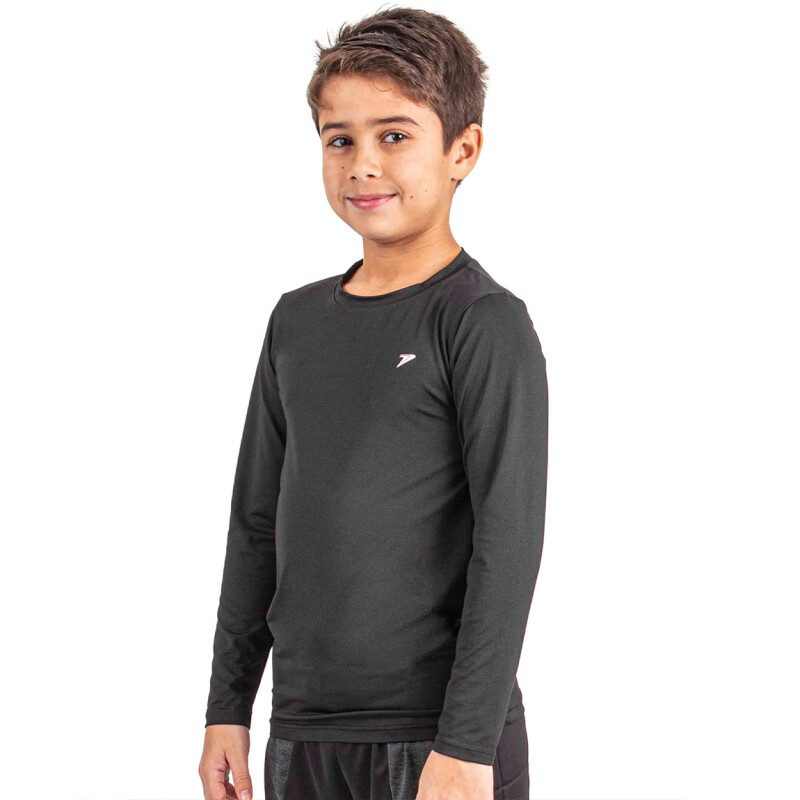 Poker Remera Infantil Manga Larga Termica Skin Negro