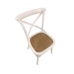 SILLA CROSS 46x42x87CM MADERA/RATTAN BLANCO SILLA CROSS 46x42x87CM MADERA/RATTAN BLANCO