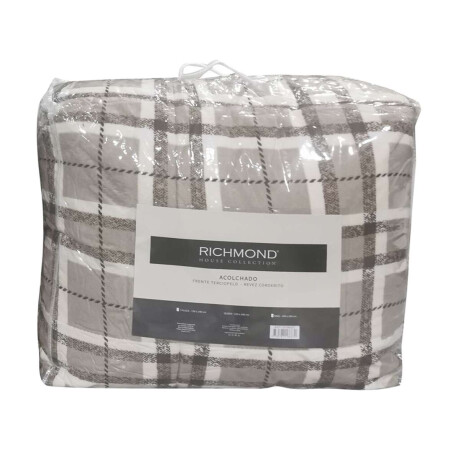 Acolchado Queen Size Terciopelo con Corderito Richmond 220 x 240 cm Beige