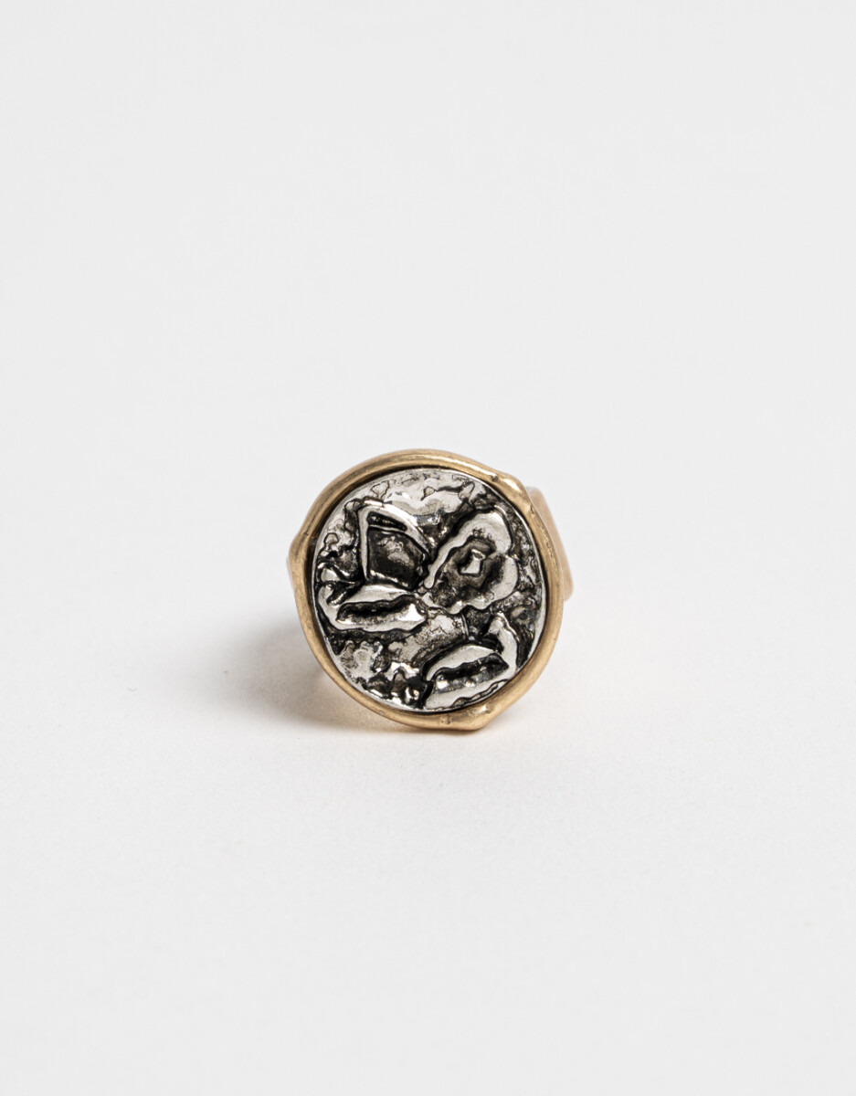 Anillo Medallón Bicolor 