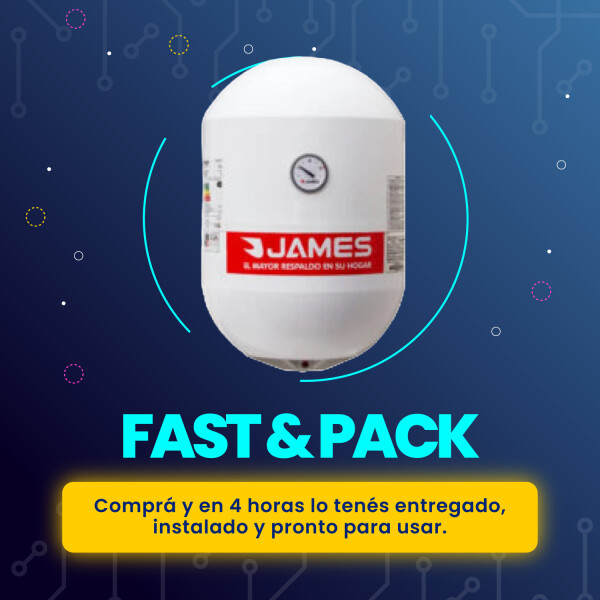 Pack Calefón James 40L cilindrico de Acero + Instalación Pack Calefón James 40L cilindrico de Acero + Instalación