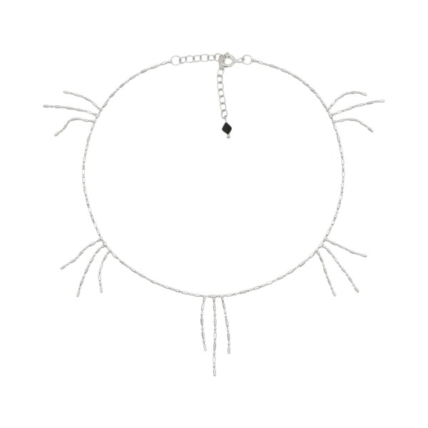 Tobillera canutillo - flecos - Plata 925 - sin piedra - TO3009 sinpiedra