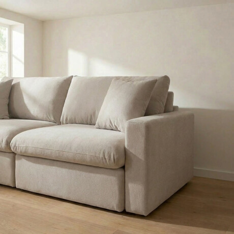 Sofá Cama Slow (Retráctil) - Tela Microfibra FX4-10 (Beige)