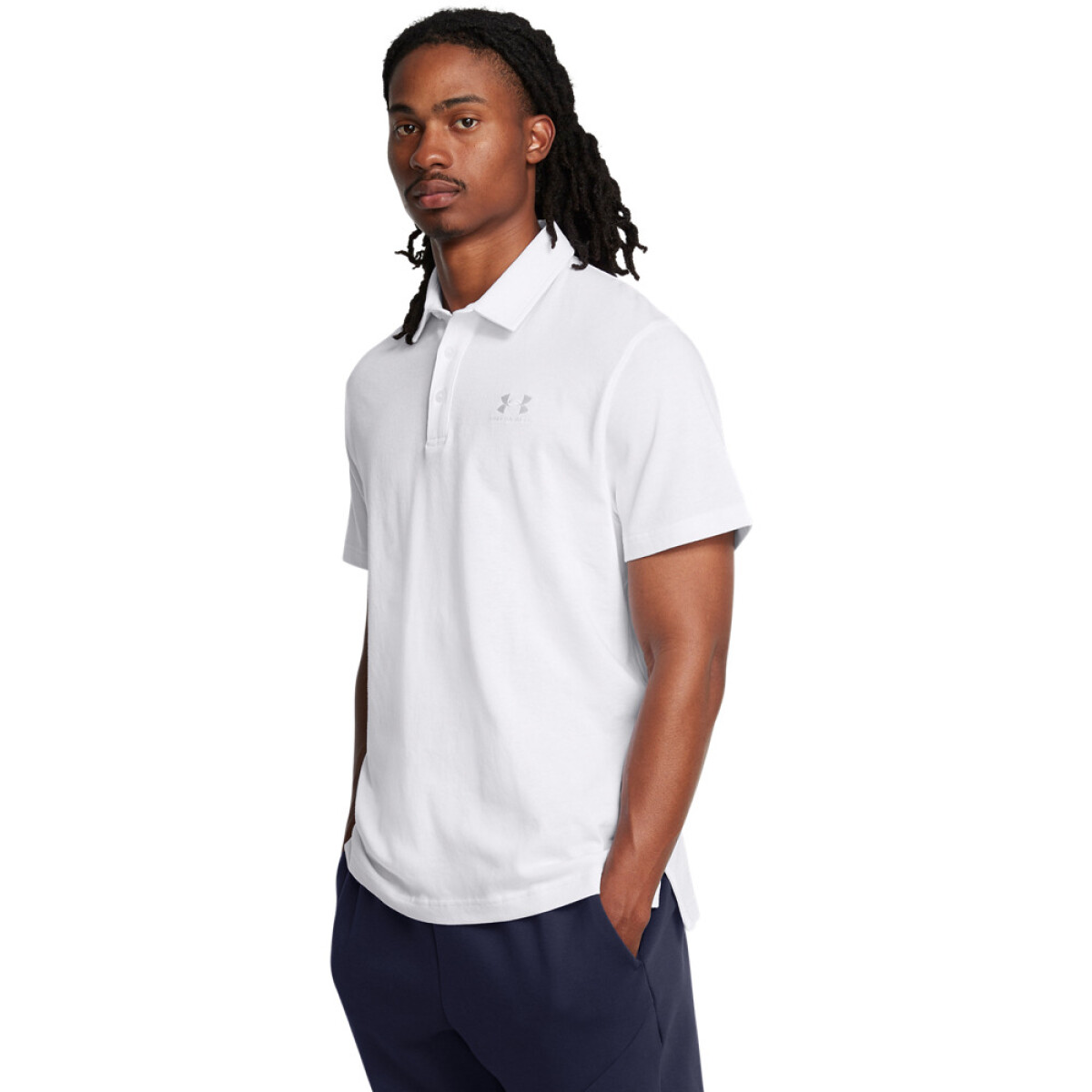 UA Icon Polo-BLU - WHT-100 