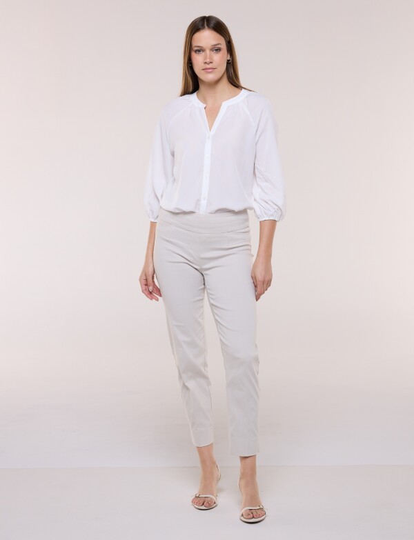 Pantalón Pretina Pespunteada GRIS CLARO