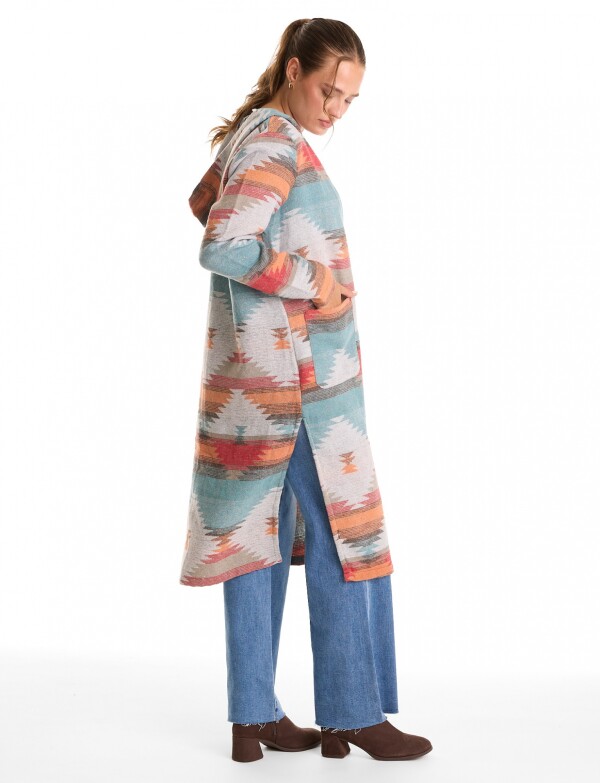 Cardigan Con Capucha MULTI/PETROLEO