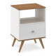 Mesa De Luz Linea Nordica Living Dormitorio 1 Cajon Blanco