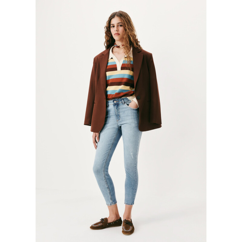 CALCA SKINNY FEM AZUL MEDIO