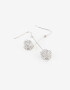 Aros Colgantes Largos De metal Aros Colgantes Bolita - Plateado