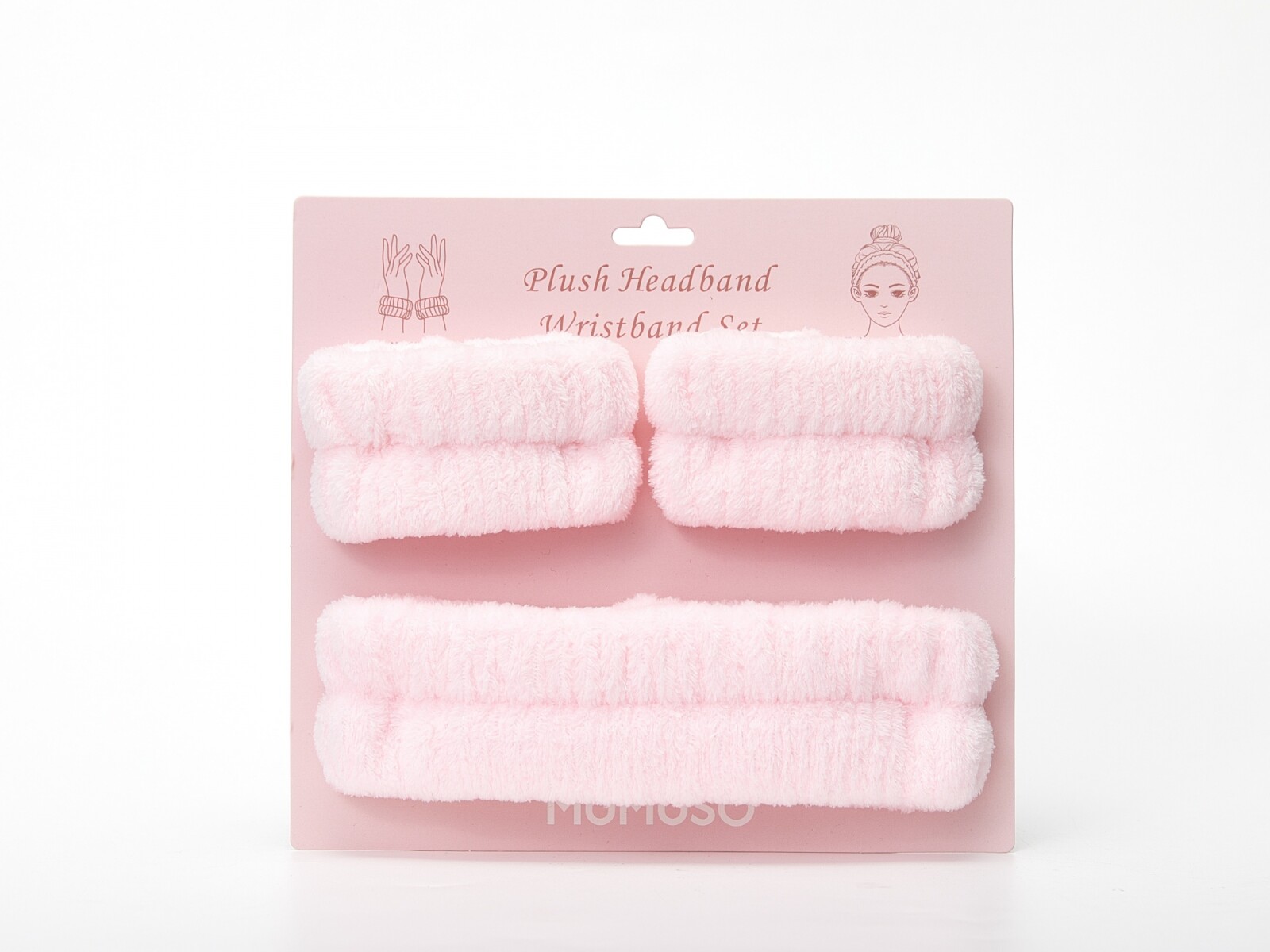SET DE DIADEMA Y MUÑEQUERAS PORTÁTILES - ROSA 