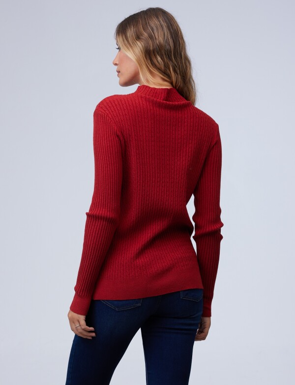 Buzo Ribs Cuello Alto ROJO