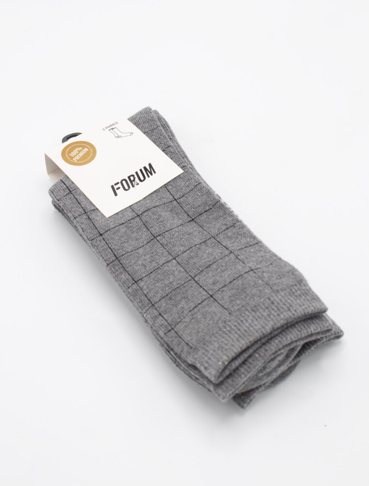 Media Casual Square Pack x 2 Pares Gris Oscuro