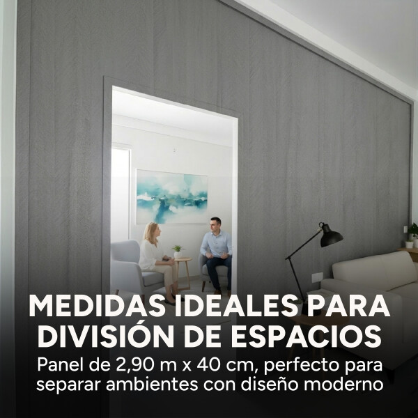 Panel Divisor Separador Ambientes 2 x 2,90m + 2 Rieles 3m Gris 1